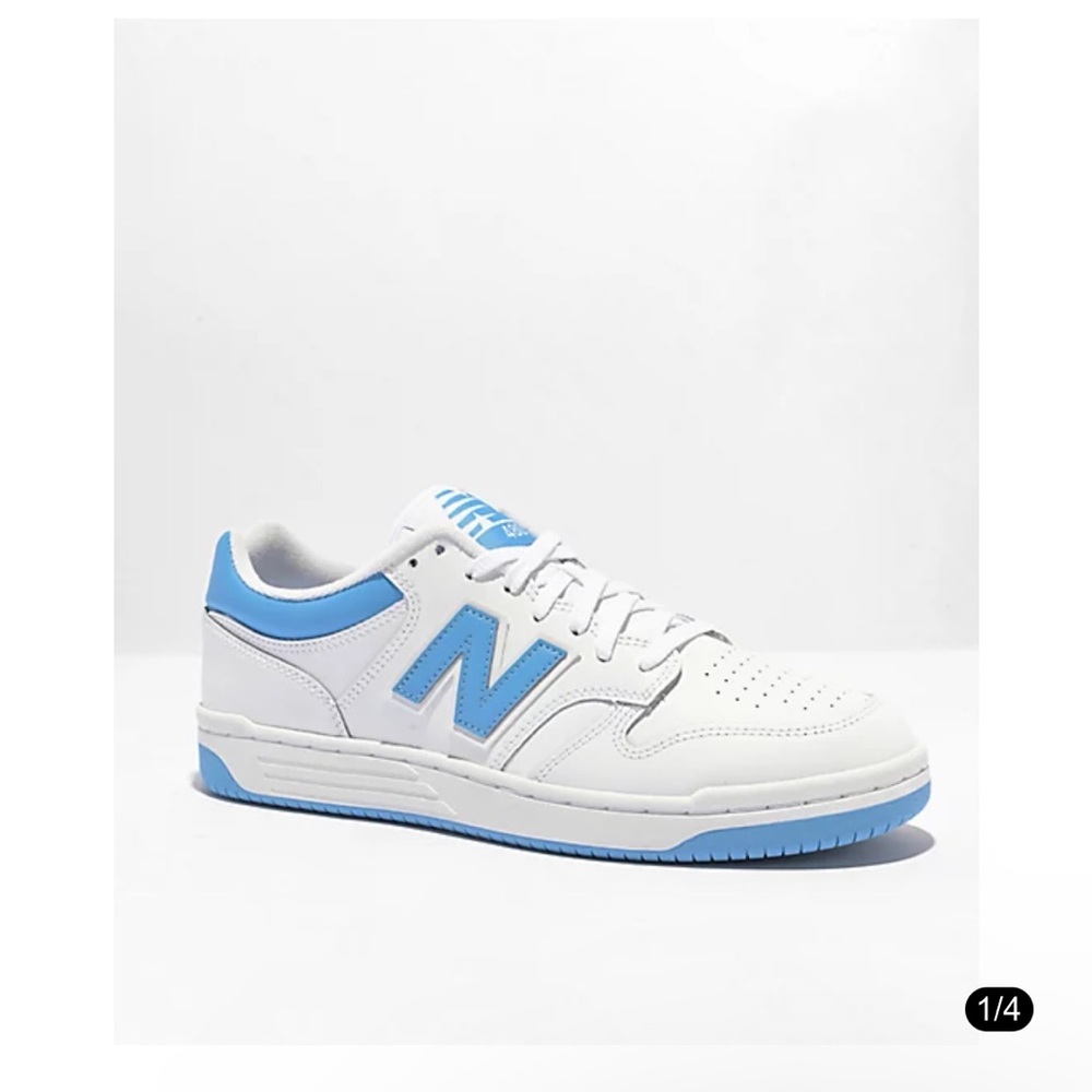 New Balance White and Blue Sneakers Retro-Inspired Design